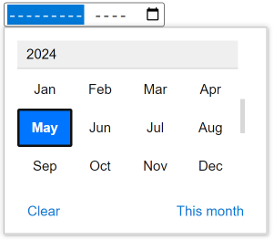 Month picker dialog